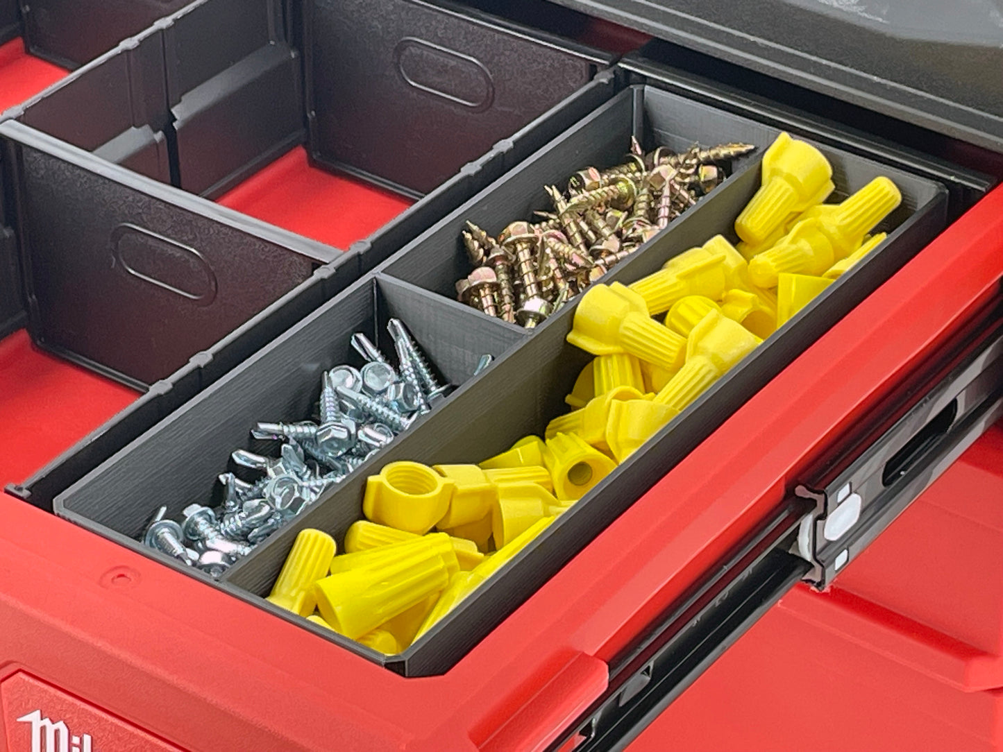 Milwaukee Packout 4-Drawer Tool Box Compatible Large Nesting Bins - Black