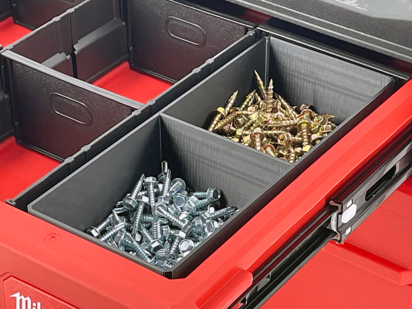 Milwaukee Packout 4-Drawer Tool Box Compatible Large Nesting Bins - Black