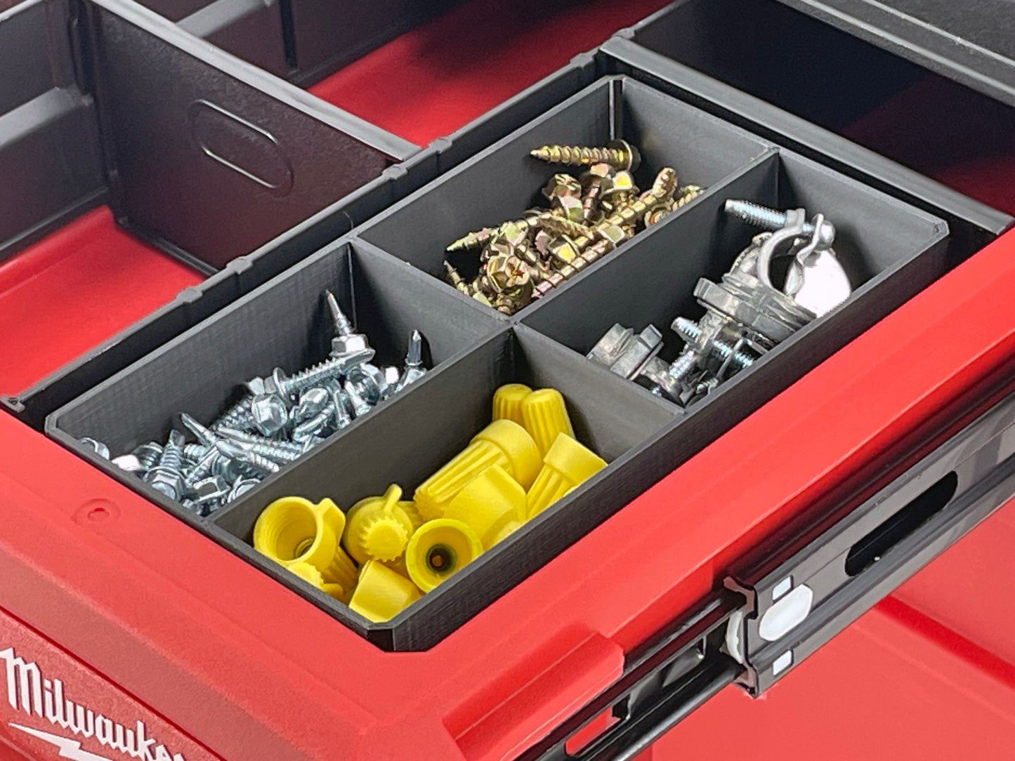 Milwaukee Packout Multi-Depth 3-Drawer (Upper) Tool Box Compatible Medium Nesting Bins - Black