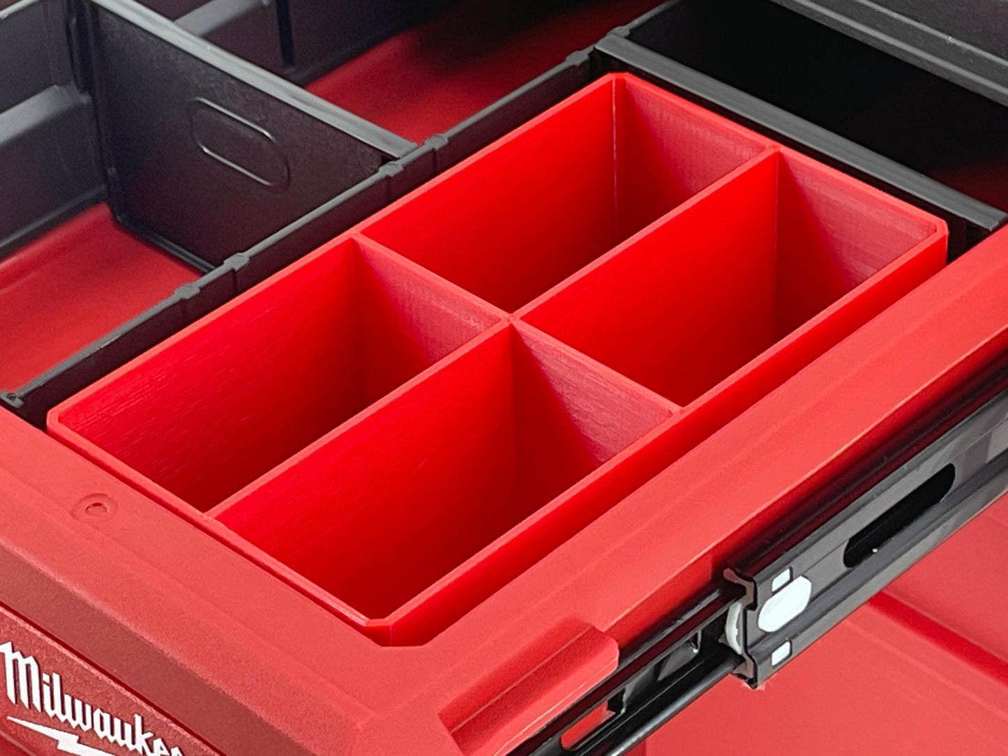 Milwaukee Packout 4-Drawer Tool Box Compatible Medium Nesting Bins - Red