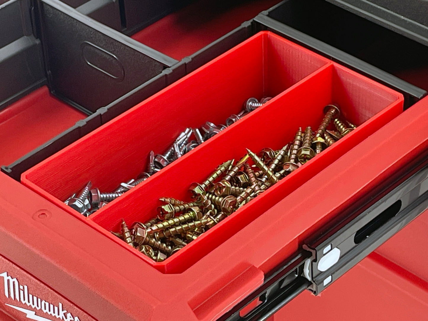 Milwaukee Packout Multi-Depth 3-Drawer (Upper) Tool Box Compatible Medium Nesting Bins - Red