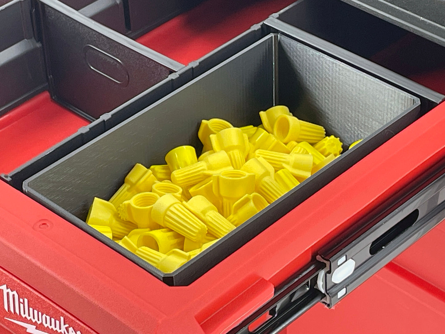 Milwaukee Packout 4-Drawer Tool Box Compatible Medium Nesting Bins - Black