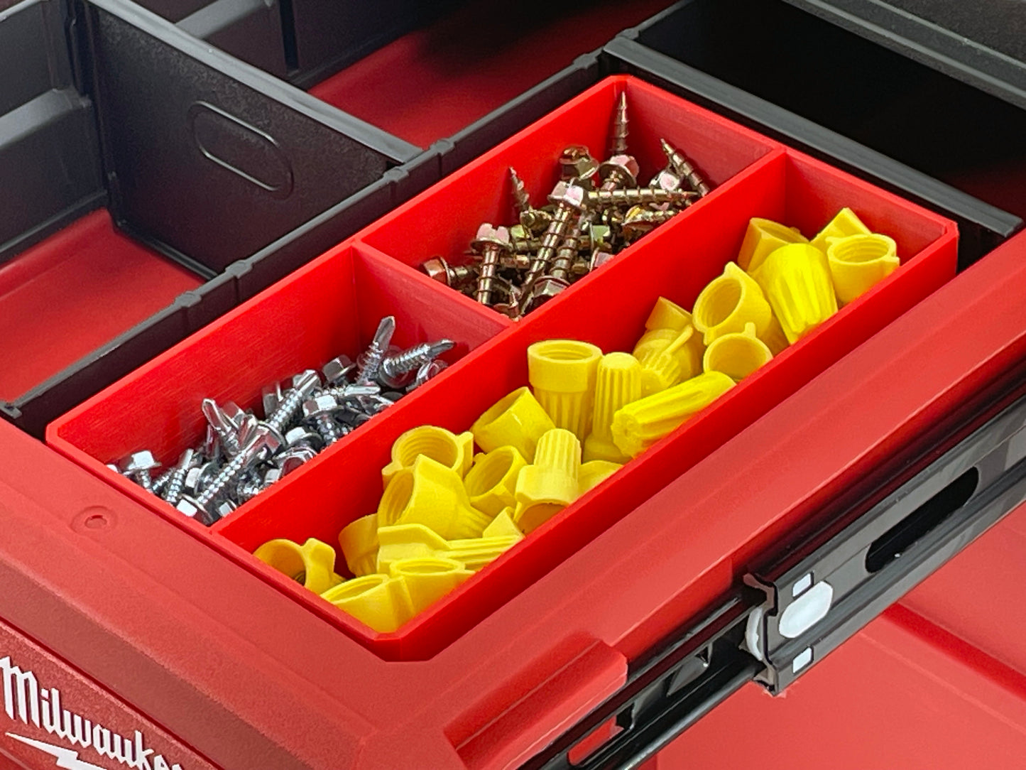 Milwaukee Packout 4-Drawer Tool Box Compatible Medium Nesting Bins - Red