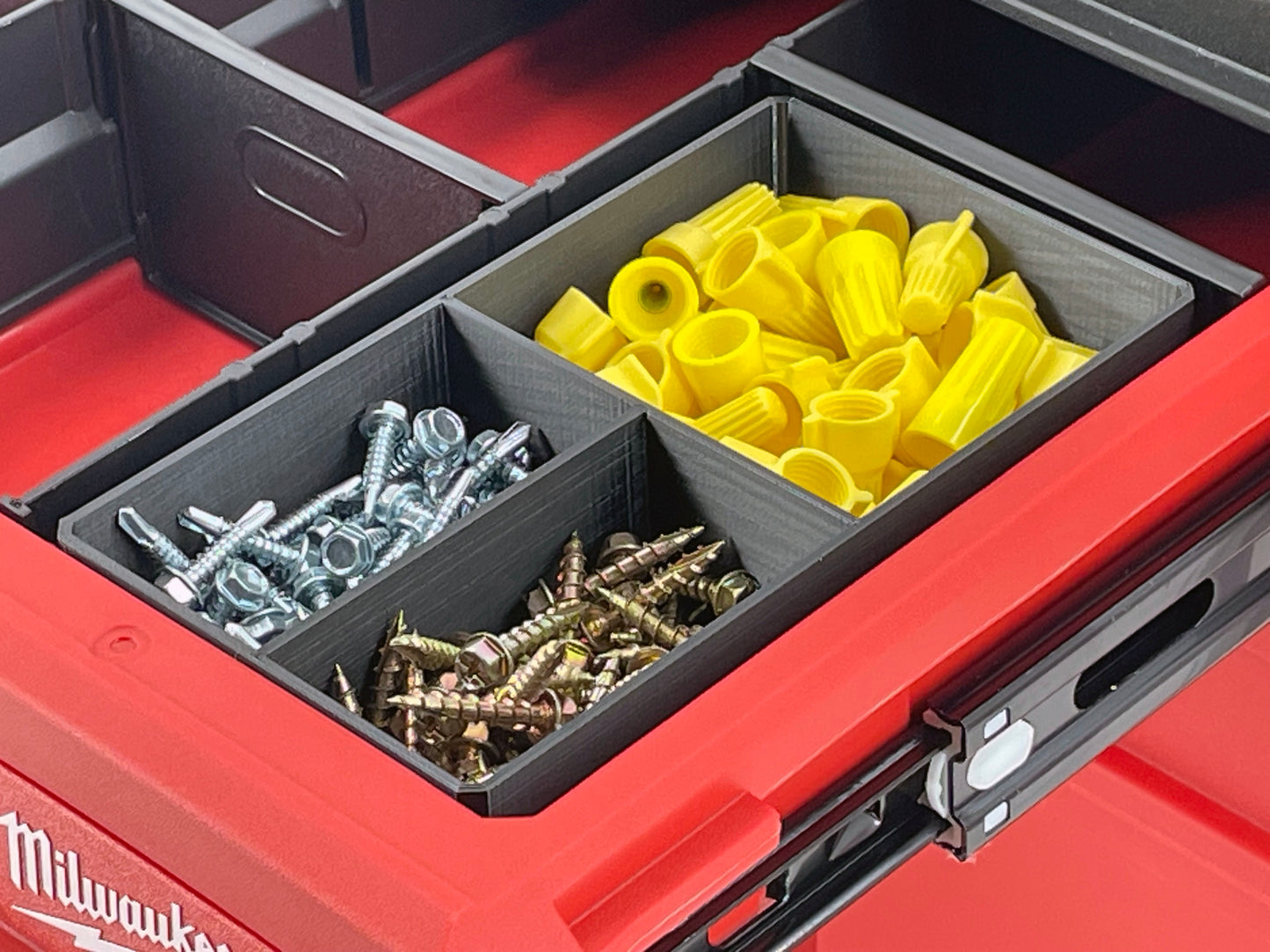 Milwaukee Packout 4-Drawer Tool Box Compatible Medium Nesting Bins - Black