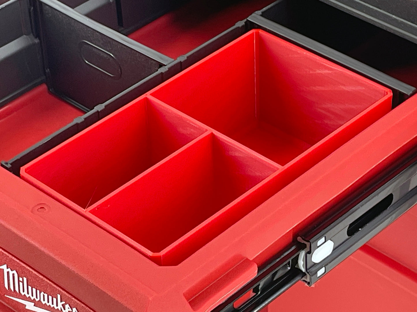 Milwaukee Packout Multi-Depth 3-Drawer (Upper) Tool Box Compatible Medium Nesting Bins - Red