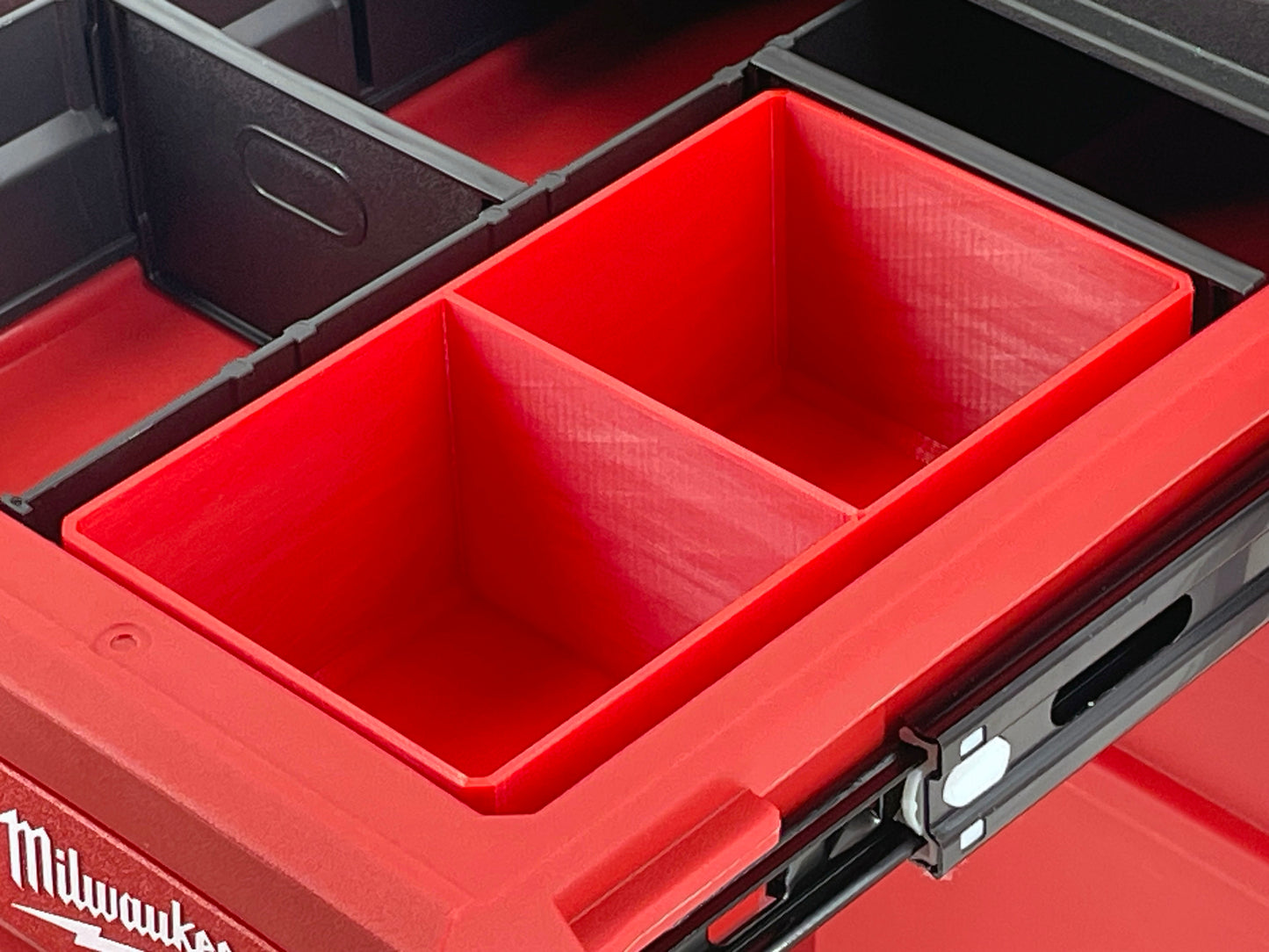 Milwaukee Packout Multi-Depth 3-Drawer (Upper) Tool Box Compatible Medium Nesting Bins - Red