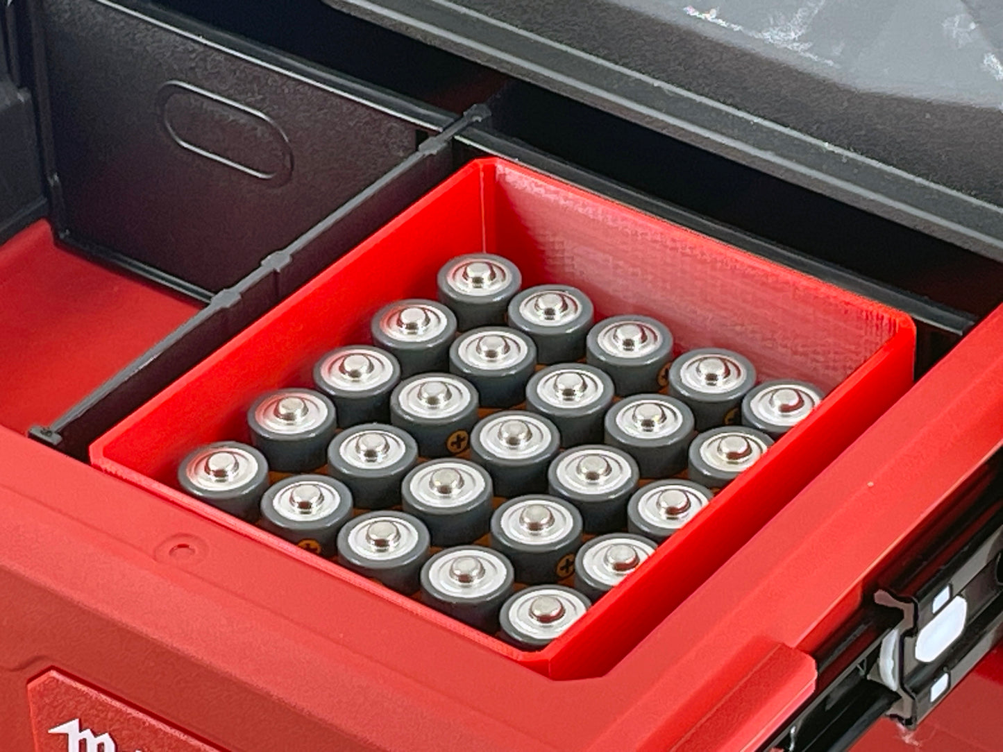 Milwaukee Packout 3 Drawer Tool Organizer Box Compatible Small AA AAA C D 9V Battery Insert Bin