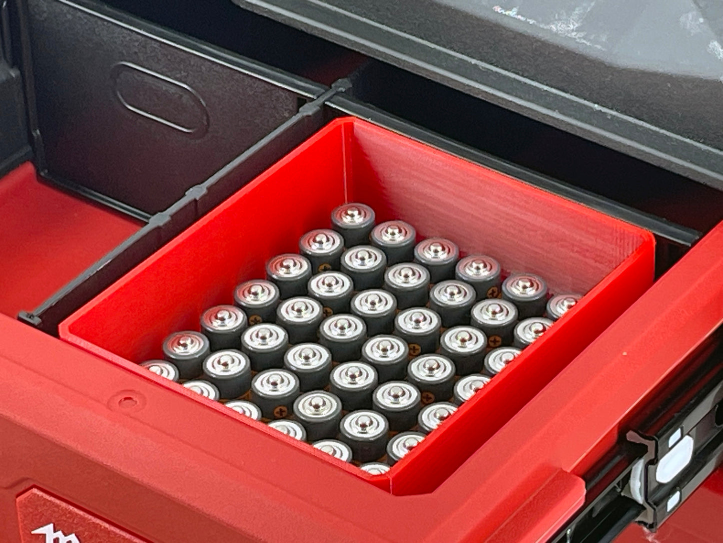 Milwaukee Packout 3 Drawer Tool Organizer Box Compatible Small AA AAA C D 9V Battery Insert Bin