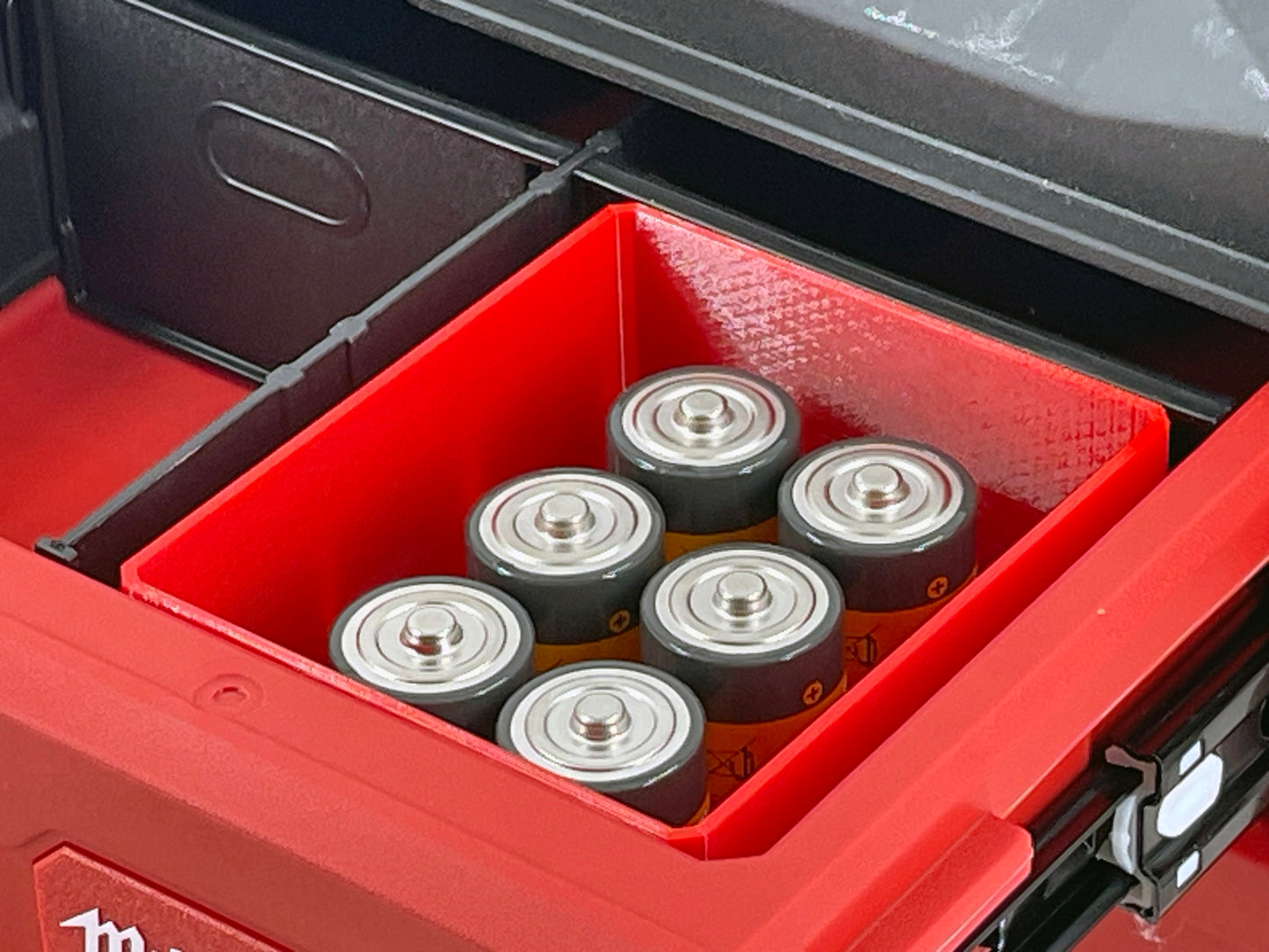 Milwaukee Packout 3 Drawer Tool Organizer Box Compatible Small AA AAA C D 9V Battery Insert Bin
