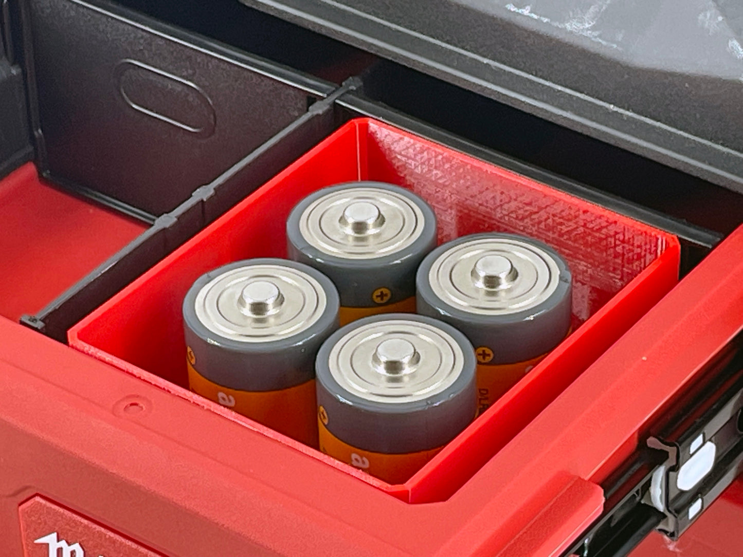 Milwaukee Packout 3 Drawer Tool Organizer Box Compatible Small AA AAA C D 9V Battery Insert Bin