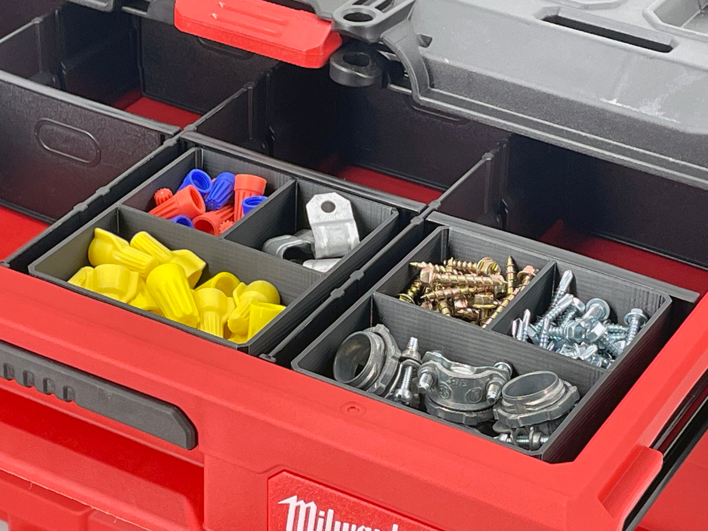 Milwaukee Packout Multi-Depth 3-Drawer (Upper) Tool Box Compatible Small Nesting Bins - Black