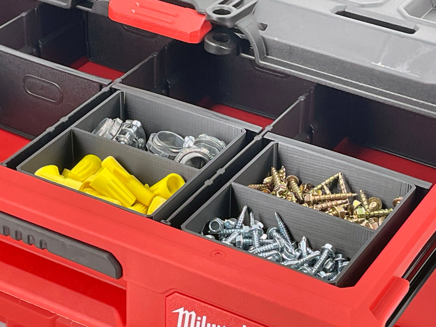 Milwaukee Packout Multi-Depth 3-Drawer (Upper) Tool Box Compatible Small Nesting Bins - Black