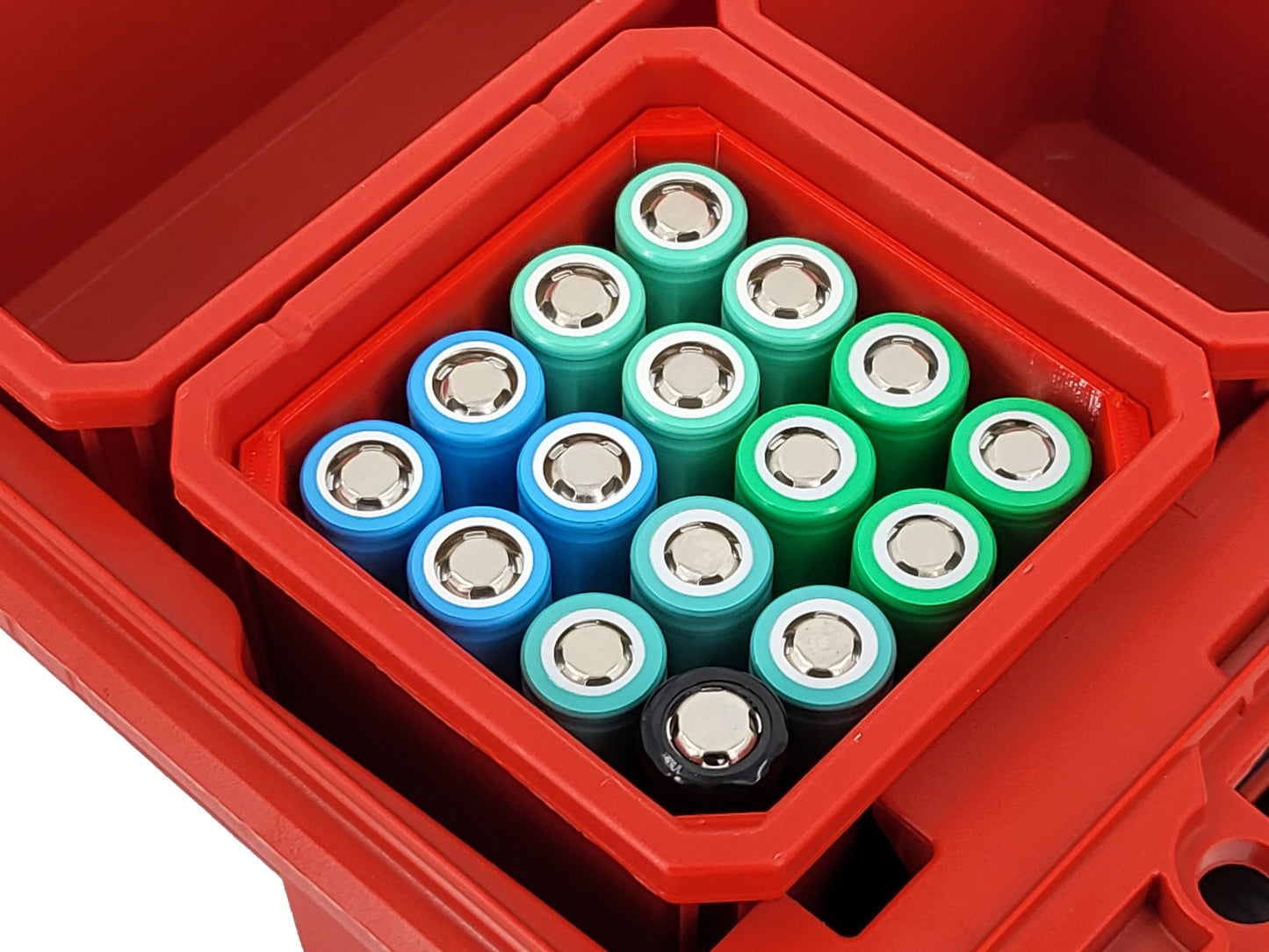 Milwaukee Packout Compact Organizer Compatible 18650 CR123 Lithium Battery Insert Bin
