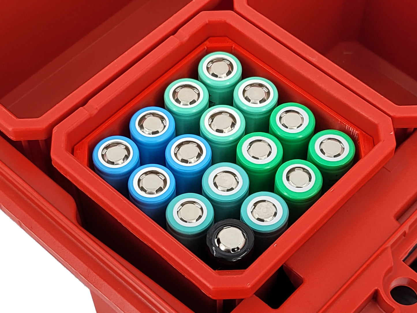 Milwaukee Packout Compact Organizer Compatible 18650 CR123 Lithium Battery Insert Bin