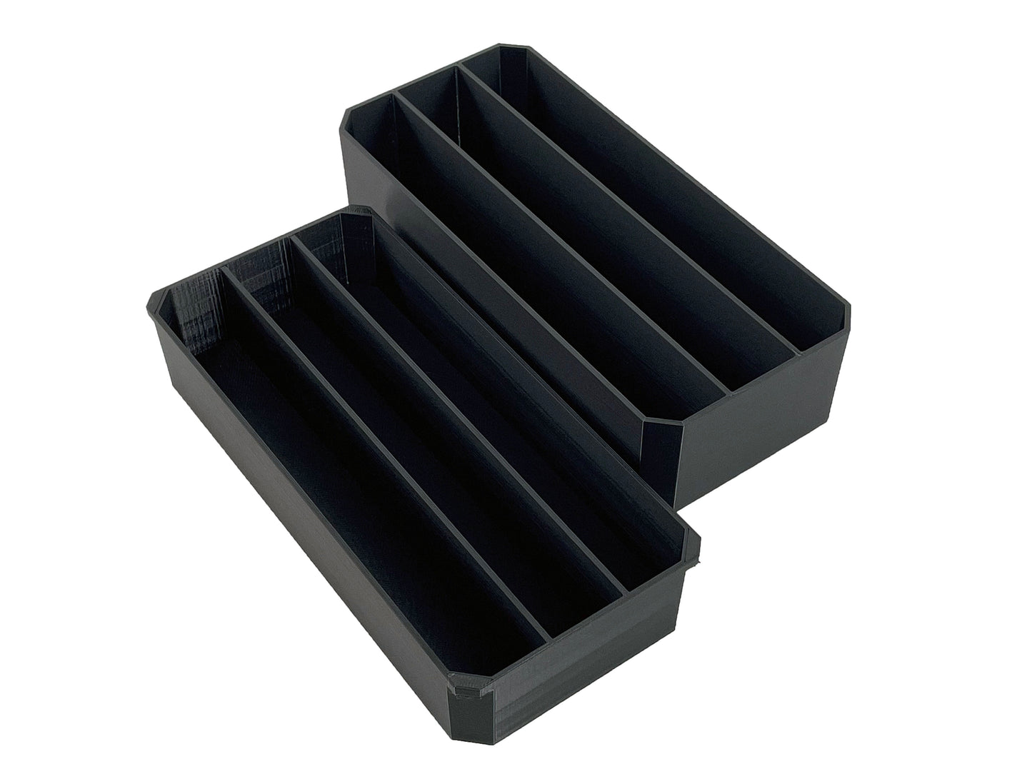 Milwaukee Packout Compact Organizer Compatible Long Nesting Bin Top and Bottom Set - Black