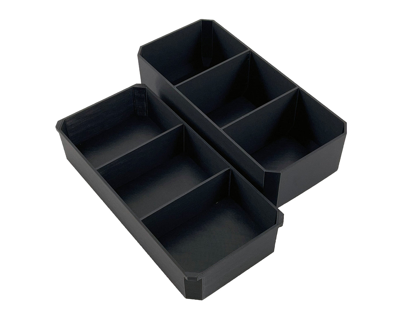 Milwaukee Packout Compact Organizer Compatible Long Nesting Bin Top and Bottom Set - Black
