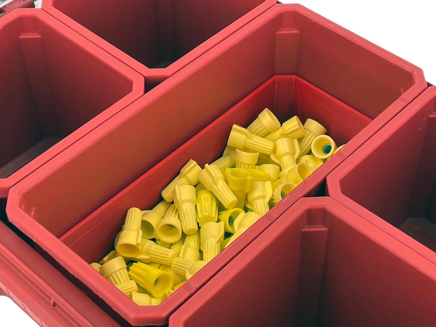 Milwaukee Packout Compact Organizer Compatible Long Nesting Bin Top and Bottom Set - Red