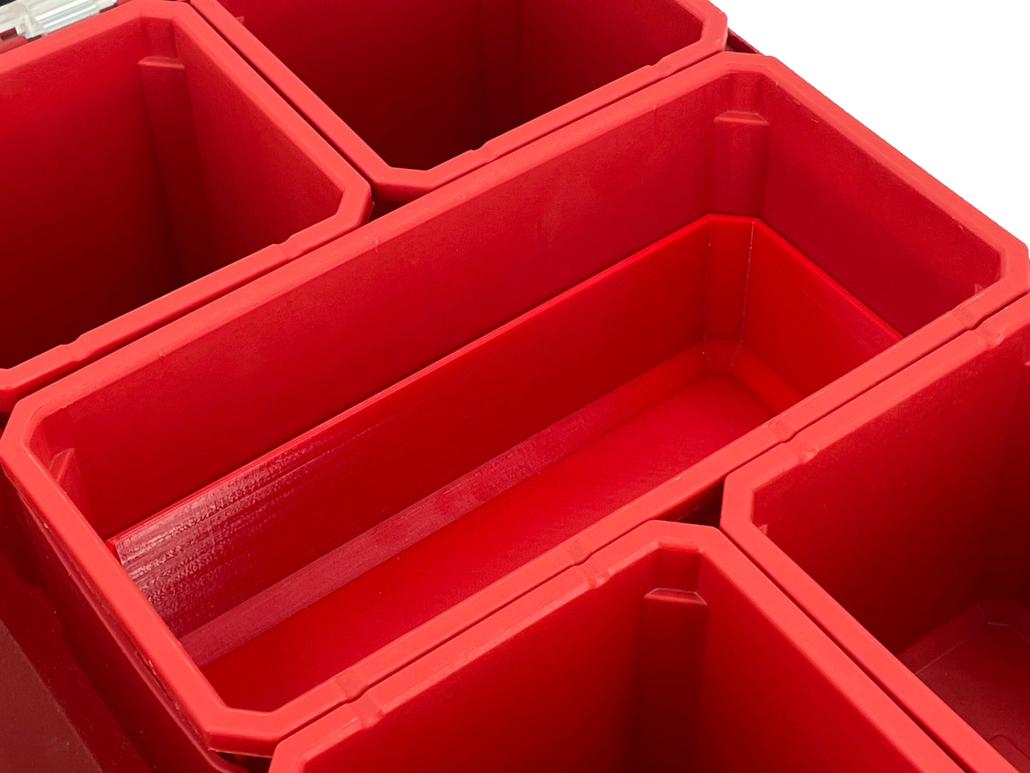 Milwaukee Packout Organizer Compatible Long Nesting Bin Top and Bottom Set - Red