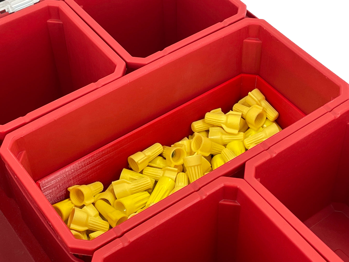 Milwaukee Packout Organizer Compatible Long Nesting Bin Top and Bottom Set - Red