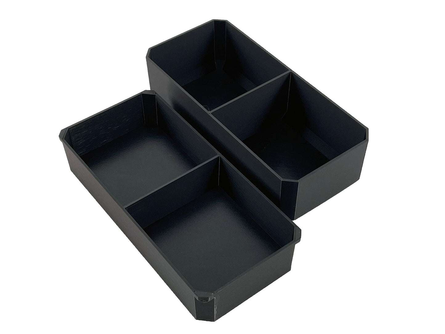 Milwaukee Packout Compact Organizer Compatible Long Nesting Bin Top and Bottom Set - Black
