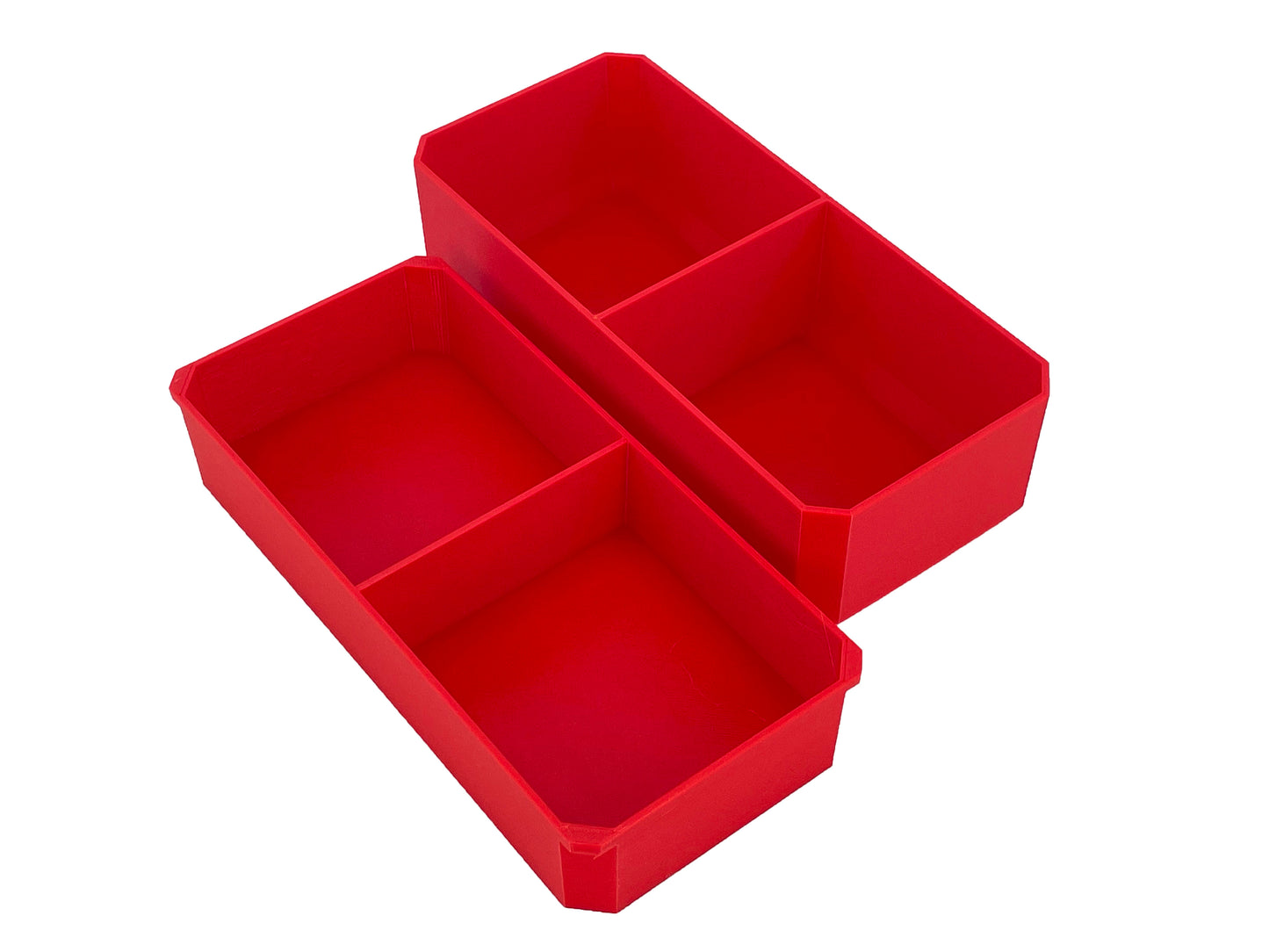 Milwaukee Packout Compact Organizer Compatible Long Nesting Bin Top and Bottom Set - Red