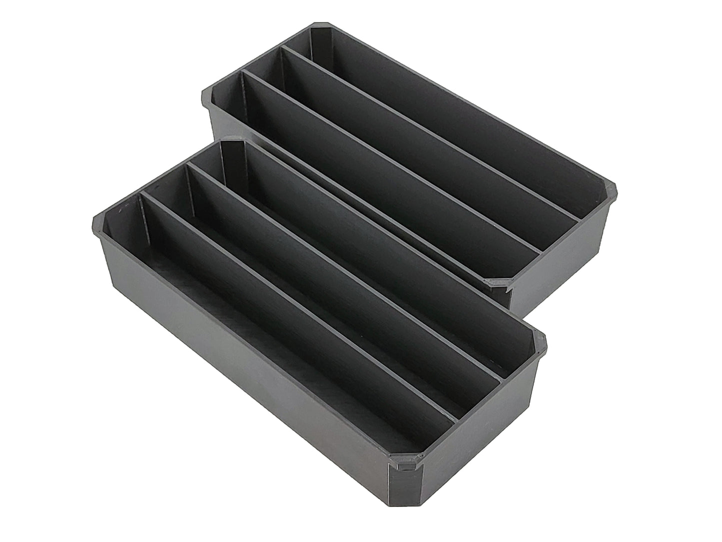 Milwaukee Packout Organizer Compatible 3rd Height Long Nesting Bins - Black