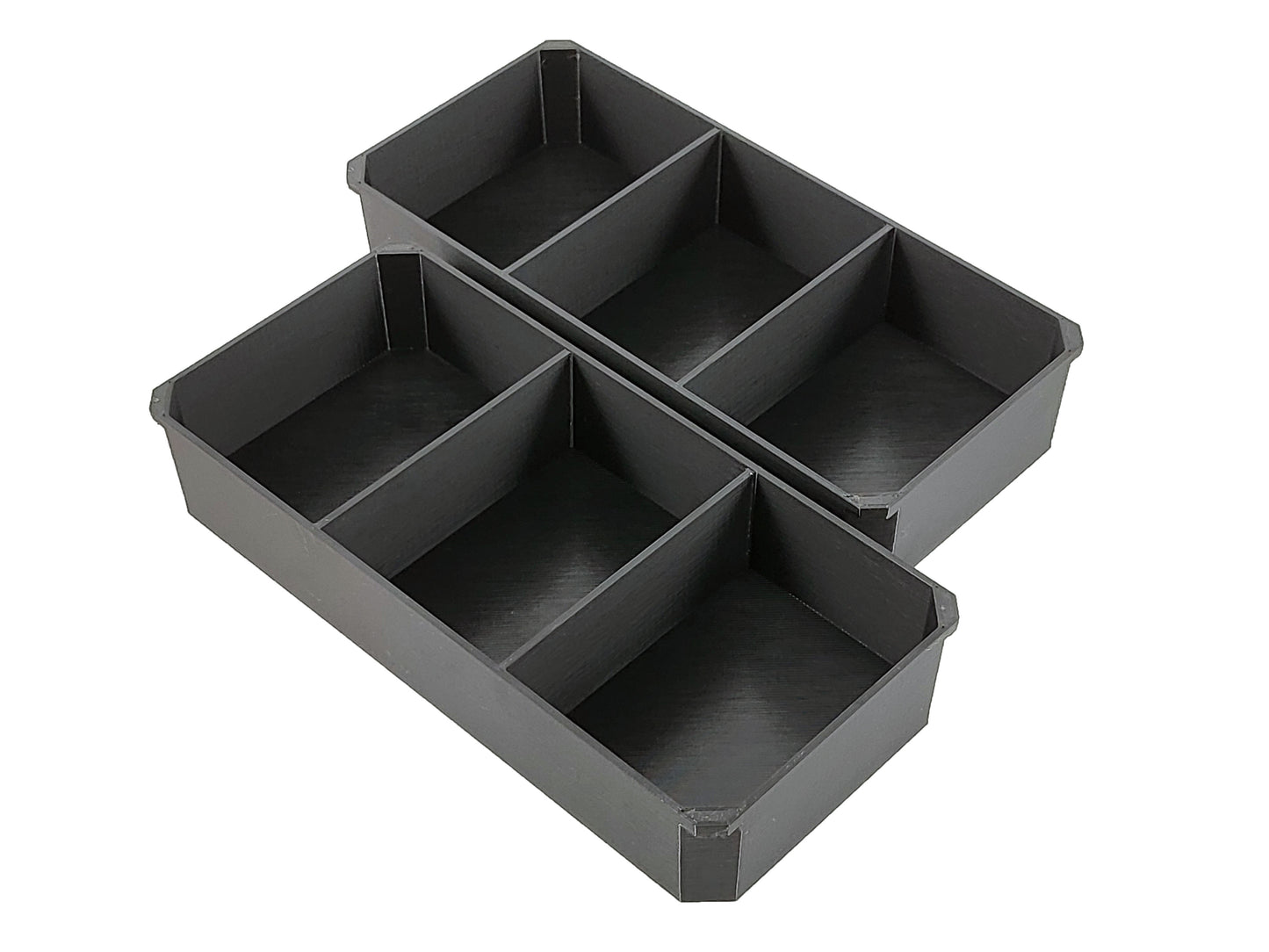 Milwaukee Packout Organizer Compatible 3rd Height Long Nesting Bins - Black