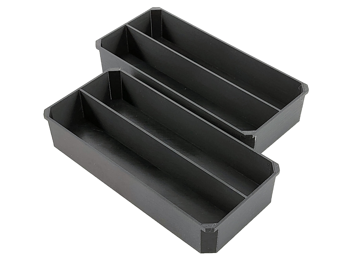 Milwaukee Packout Organizer Compatible 3rd Height Long Nesting Bins - Black