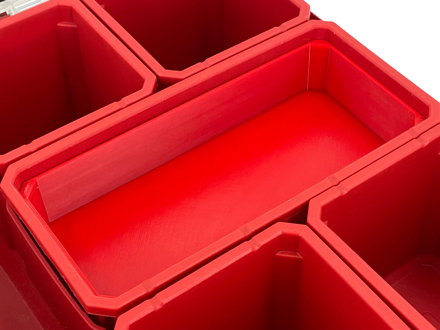 Milwaukee Packout Organizer Compatible Long Nesting Bin Top and Bottom Set - Red