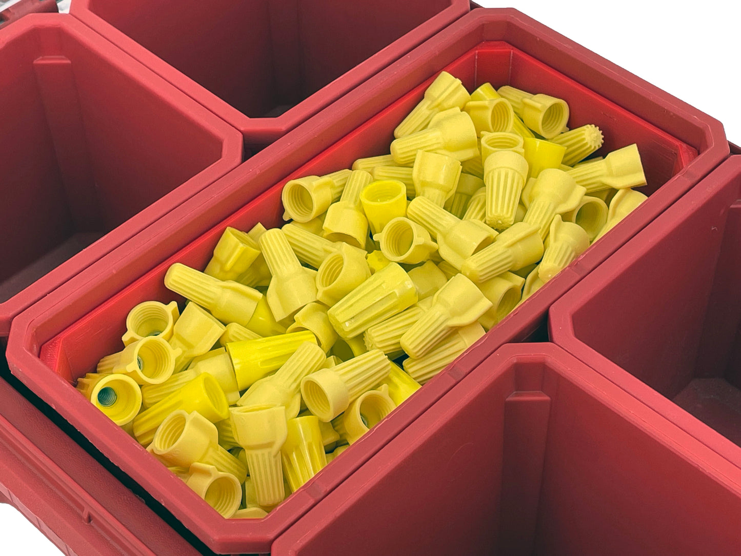 Milwaukee Packout Compact Organizer Compatible Long Nesting Bin Top and Bottom Set - Red