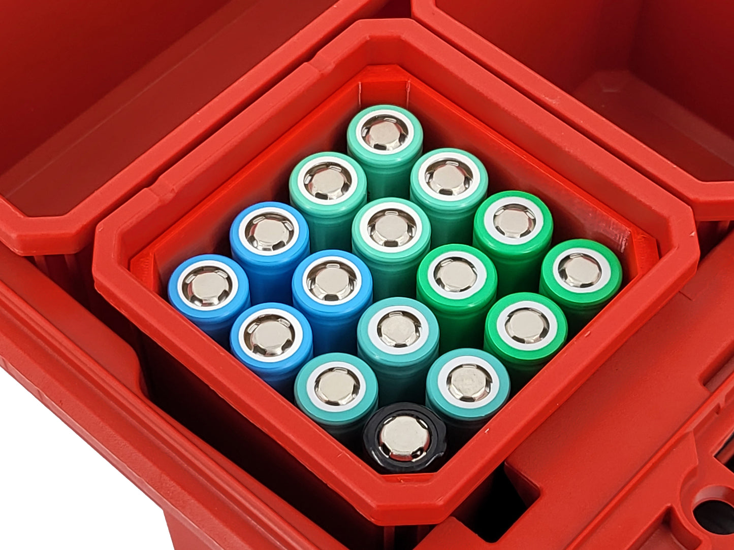 Milwaukee Packout Compact Organizer Compatible 18650 CR123 Lithium Battery Insert Bin