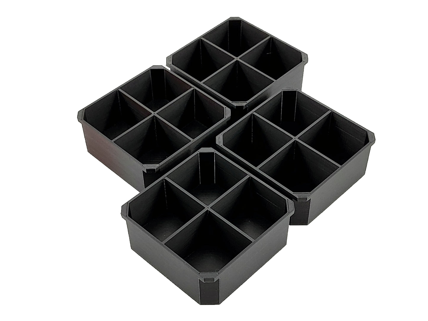 Milwaukee Packout Organizer Compatible 3rd Height Square Nesting Bins - Black