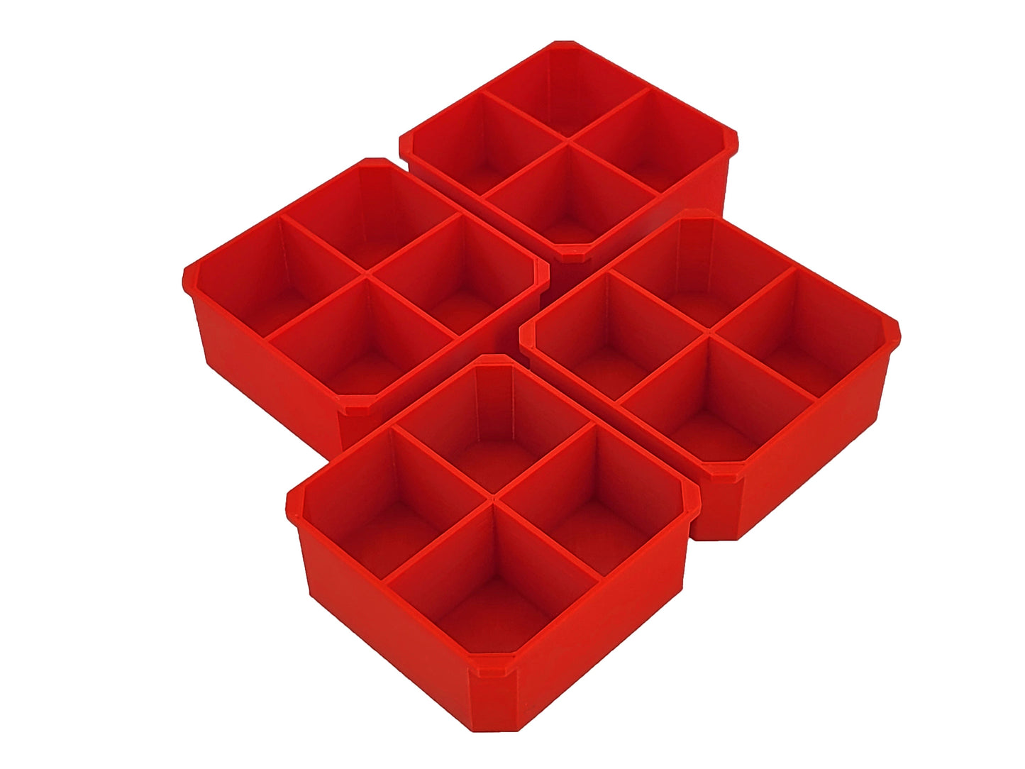 Milwaukee Packout Organizer Compatible 3rd Height Square Nesting Bins - Red