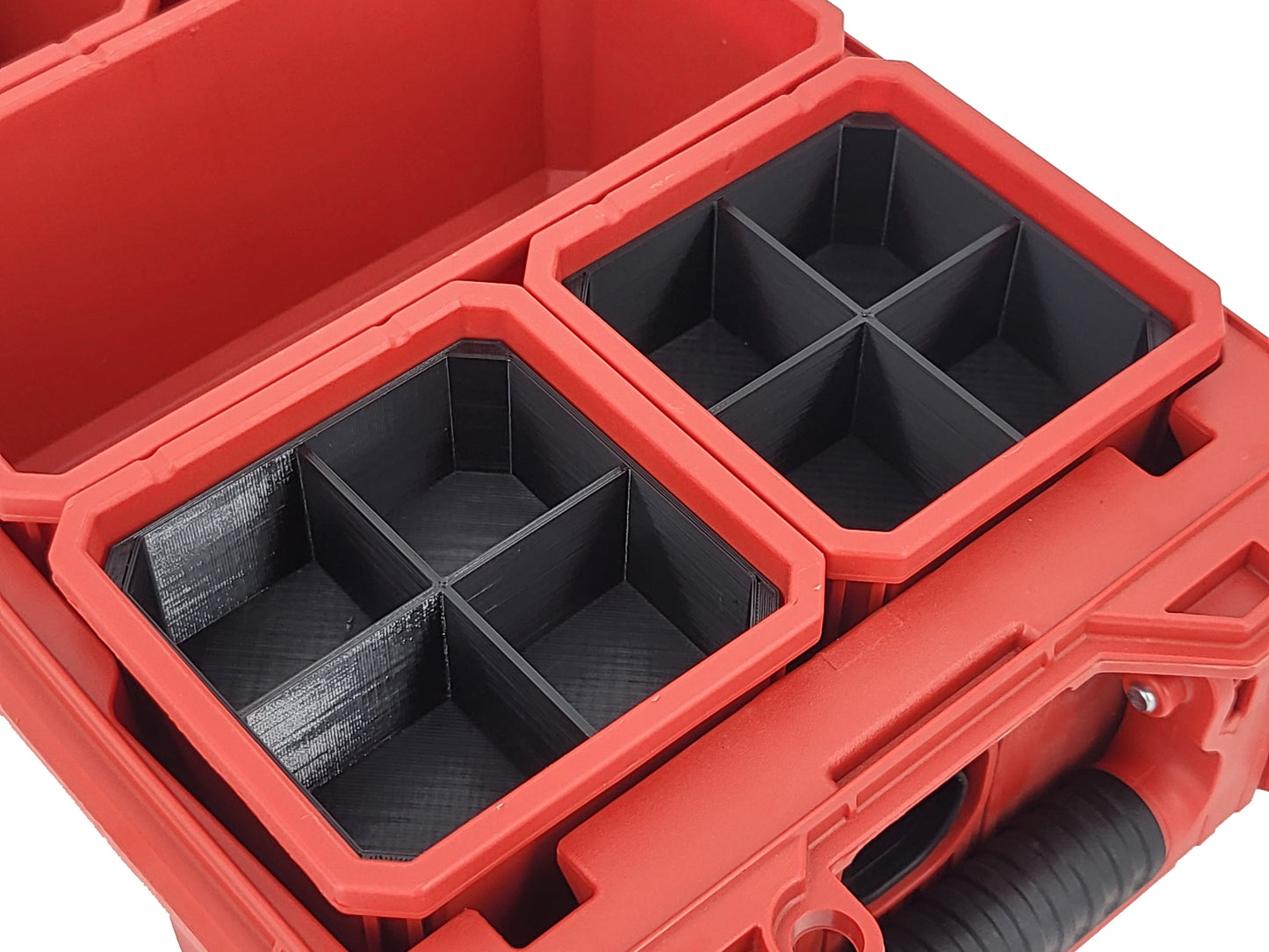 Milwaukee Packout Compact Organizer Compatible 3rd Height Square Nesting Bins - Black