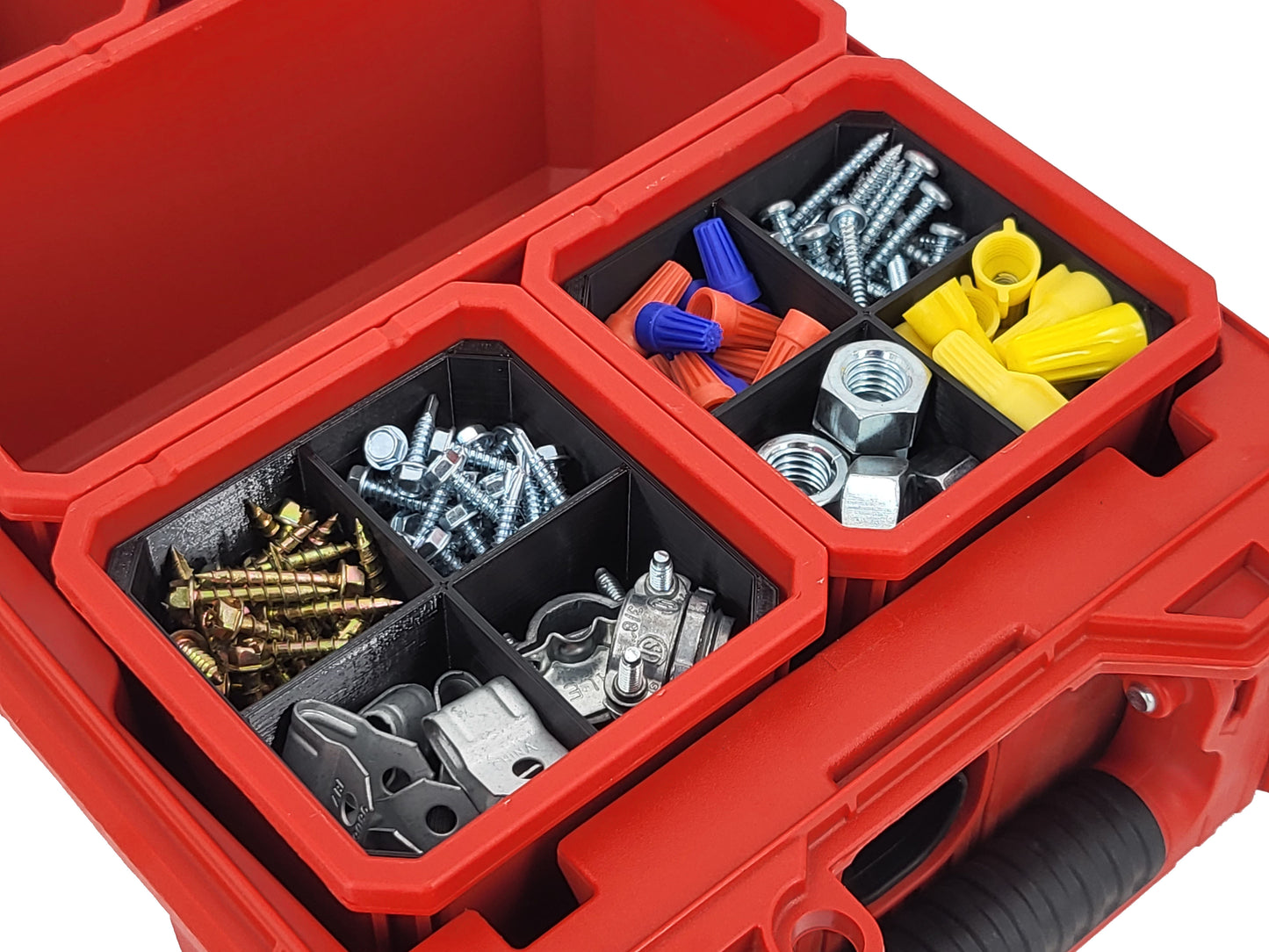 Milwaukee Packout Compact Organizer Compatible 3rd Height Square Nesting Bins - Black