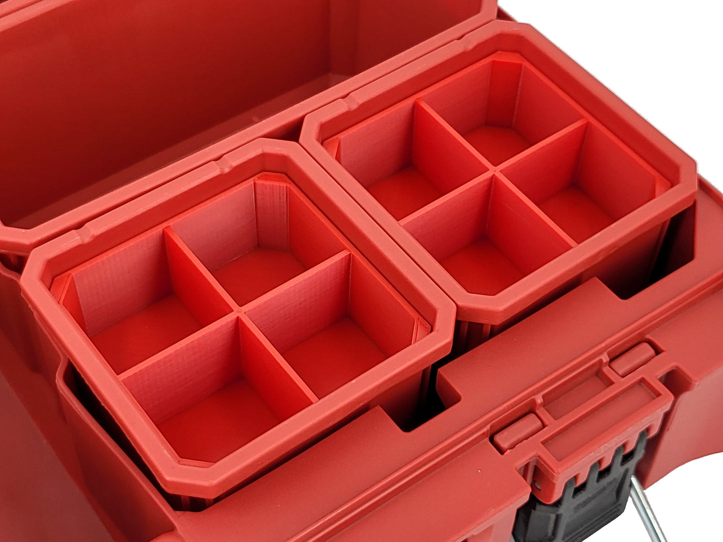 Milwaukee Packout Organizer Compatible 3rd Height Square Nesting Bins - Red