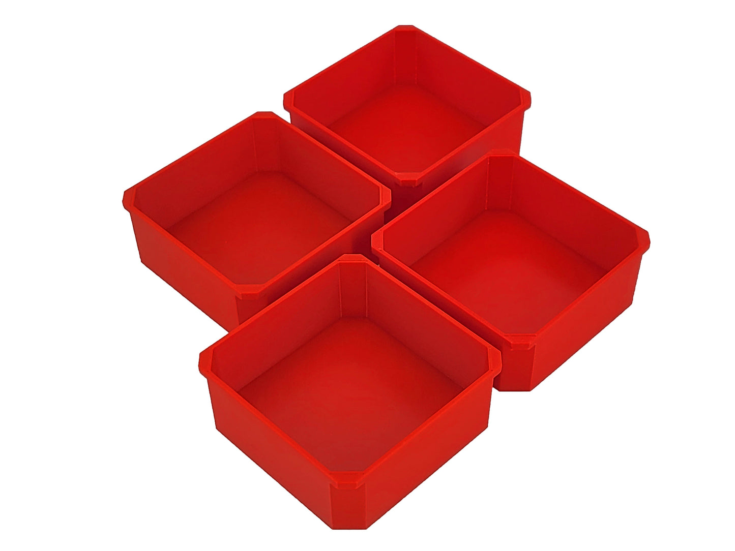 Milwaukee Packout Organizer Compatible 3rd Height Square Nesting Bins - Red