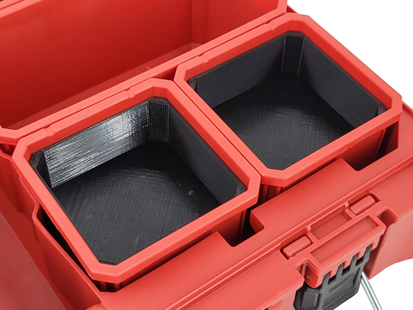 Milwaukee Packout Organizer Compatible 3rd Height Square Nesting Bins - Black