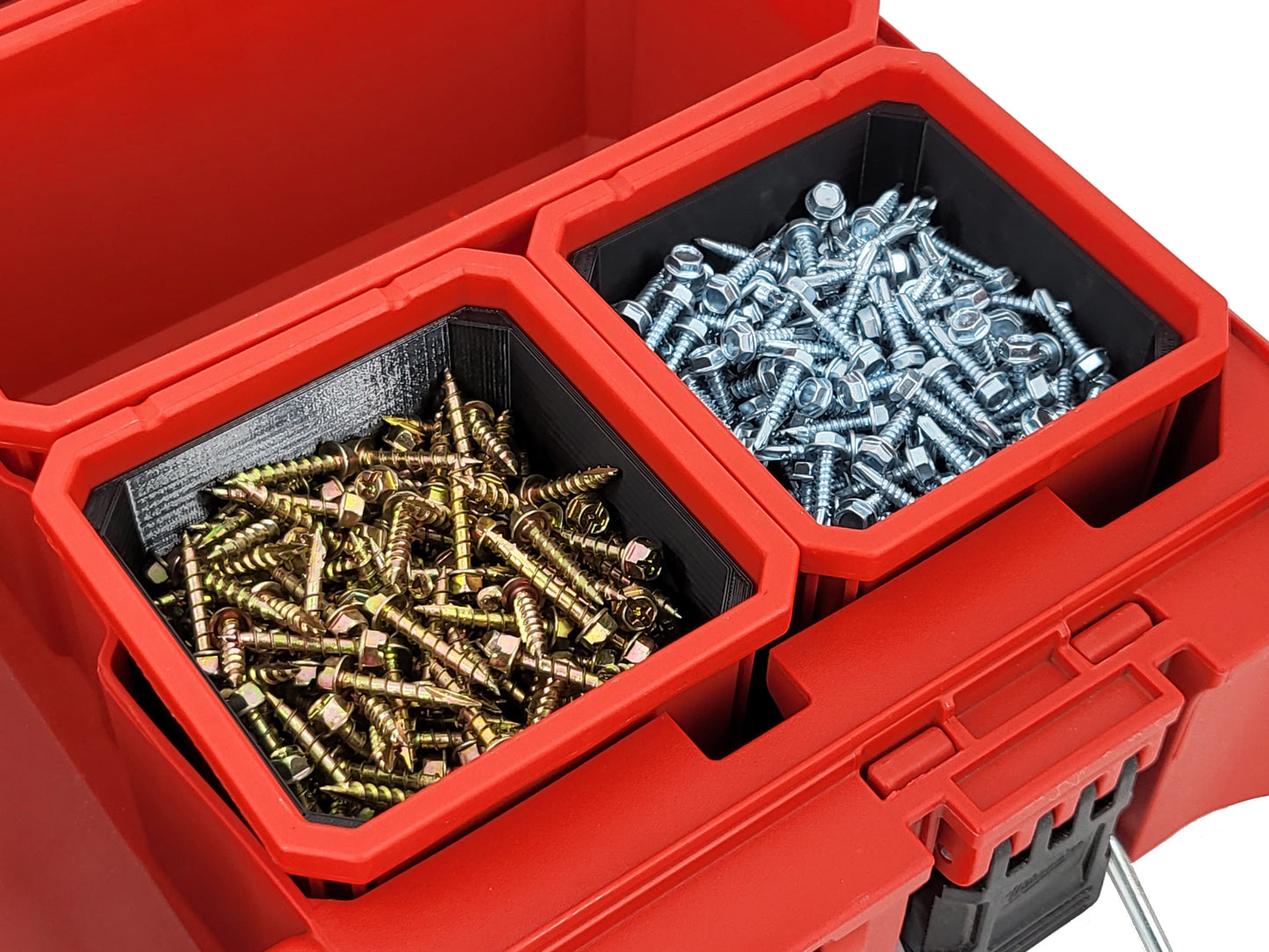 Milwaukee Packout Organizer Compatible 3rd Height Square Nesting Bins - Black