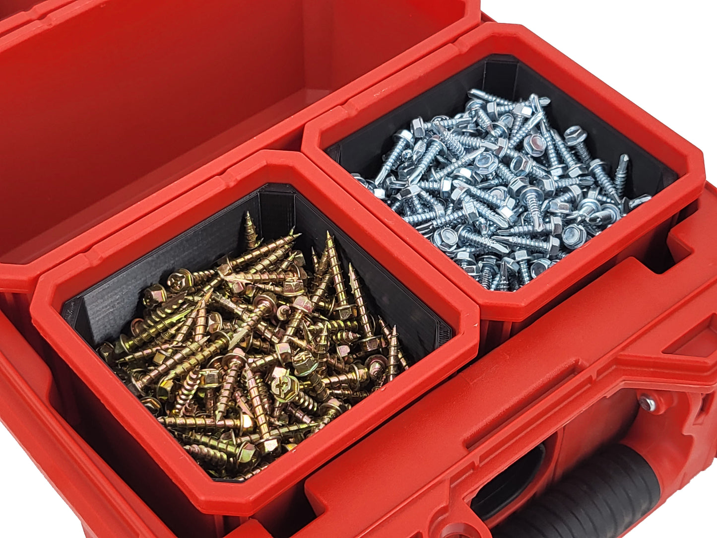 Milwaukee Packout Compact Organizer Compatible 3rd Height Square Nesting Bins - Black