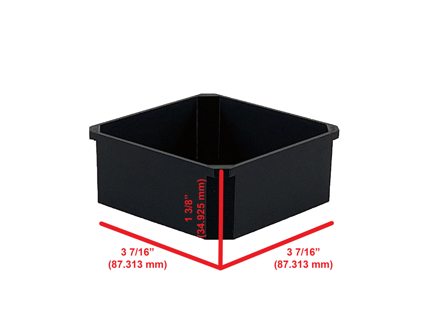 Milwaukee Packout Organizer Compatible 3rd Height Square Nesting Bins - Black