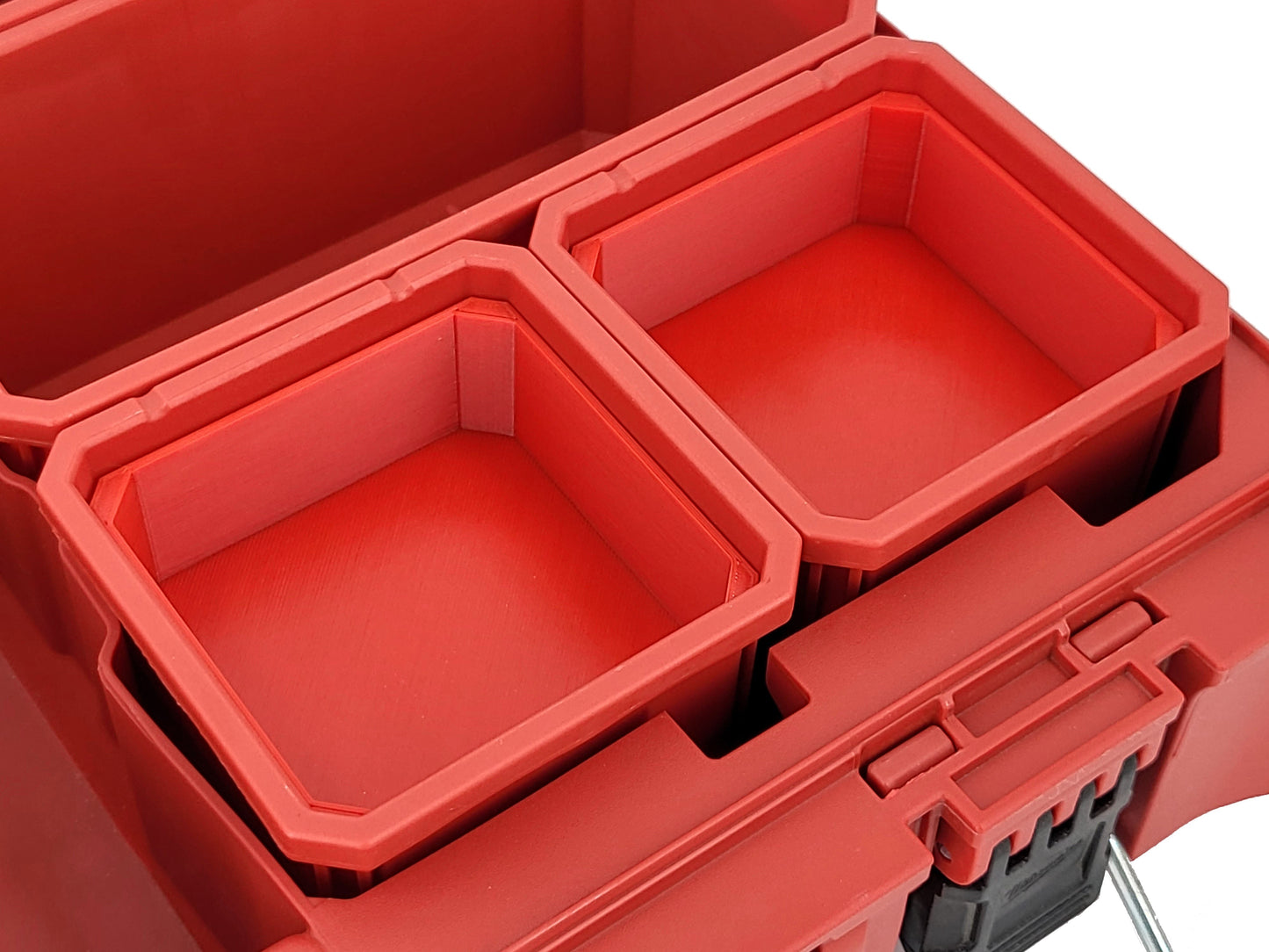 Milwaukee Packout Organizer Compatible 3rd Height Square Nesting Bins - Red