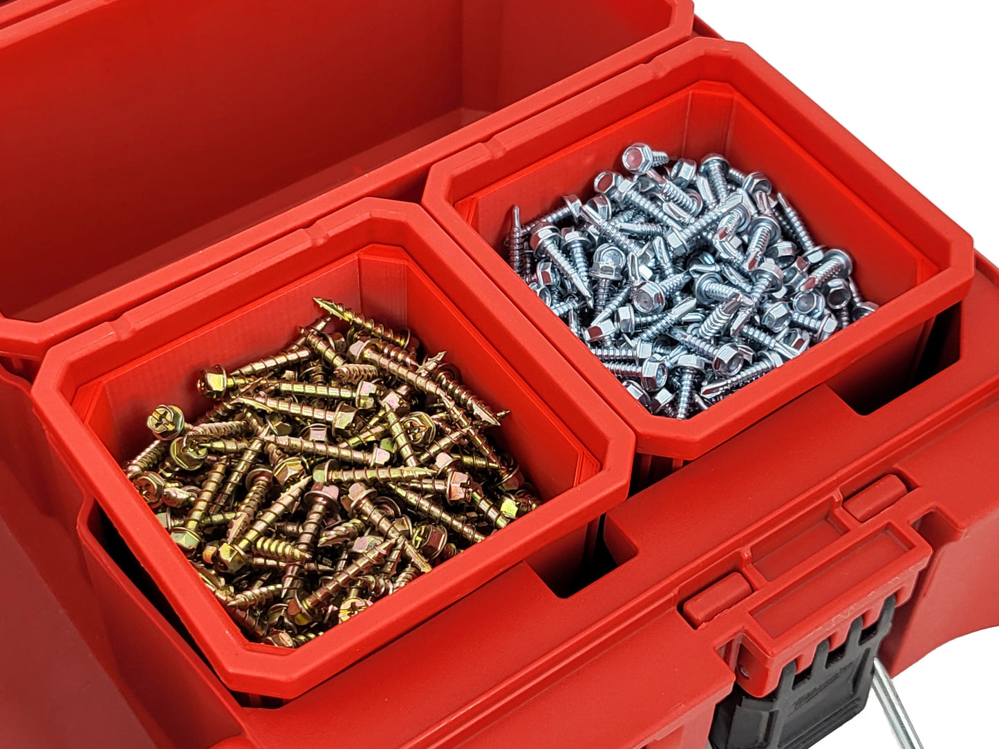 Milwaukee Packout Organizer Compatible 3rd Height Square Nesting Bins - Red