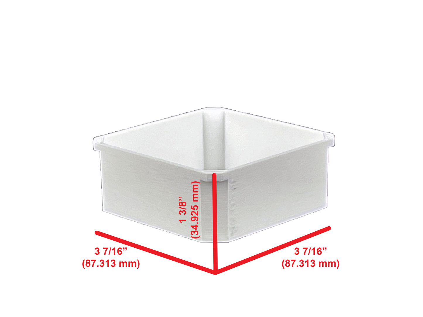 Milwaukee Packout Organizer Compatible 3rd Height Square Nesting Bins - White