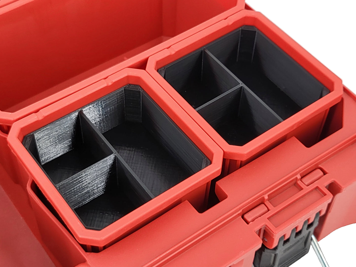 Milwaukee Packout Organizer Compatible 3rd Height Square Nesting Bins - Black