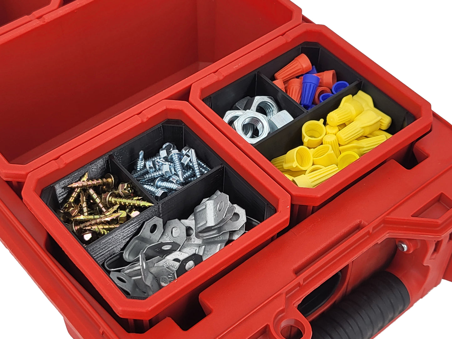 Milwaukee Packout Compact Organizer Compatible 3rd Height Square Nesting Bins - Black