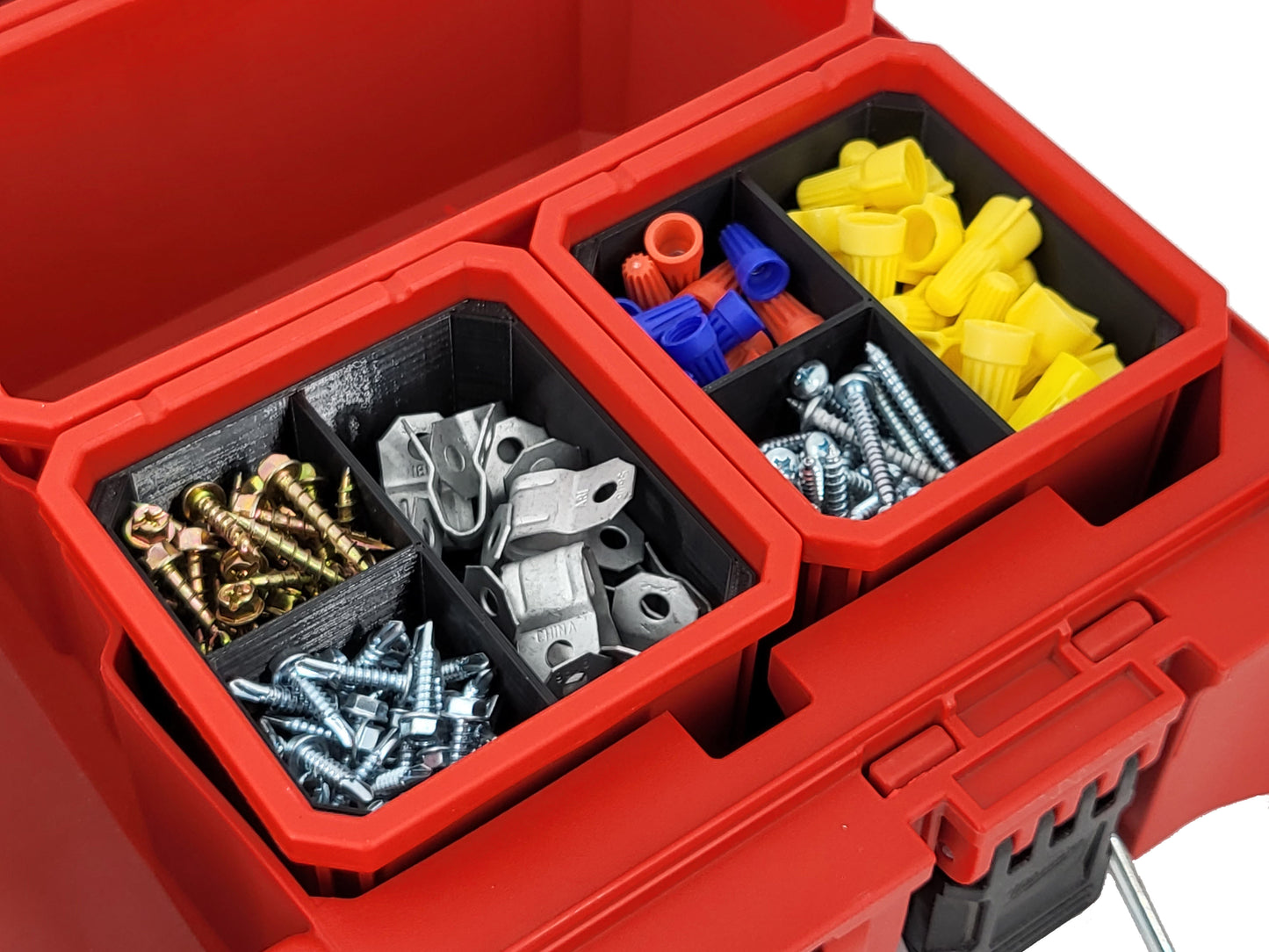 Milwaukee Packout Organizer Compatible 3rd Height Square Nesting Bins - Black