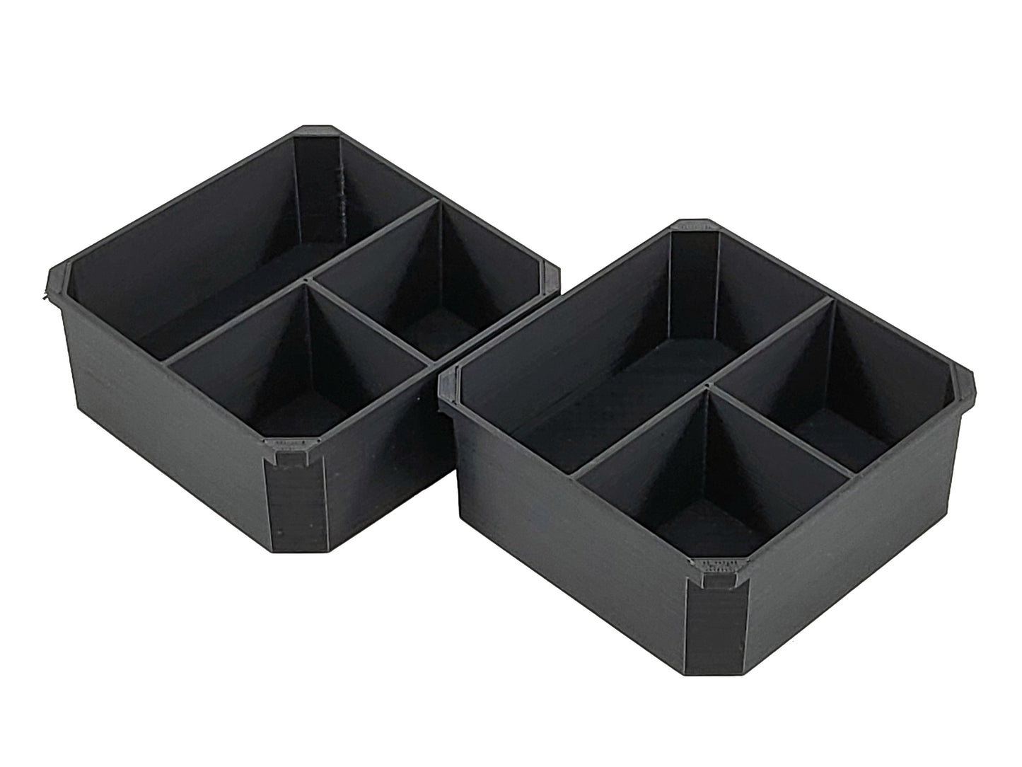 Milwaukee Packout Organizer Compatible 3rd Height Square Nesting Bins - Black