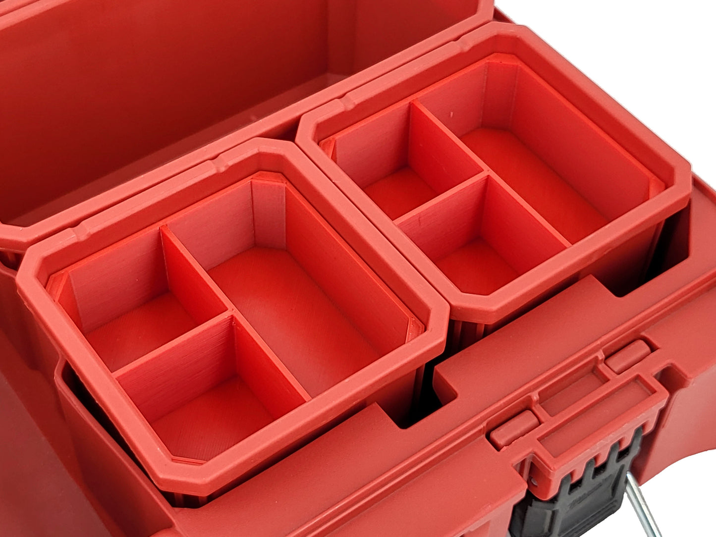 Milwaukee Packout Organizer Compatible 3rd Height Square Nesting Bins - Red