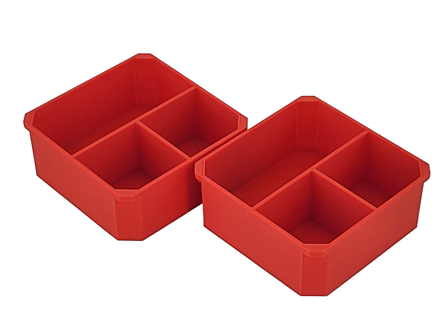 Milwaukee Packout Organizer Compatible 3rd Height Square Nesting Bins - Red